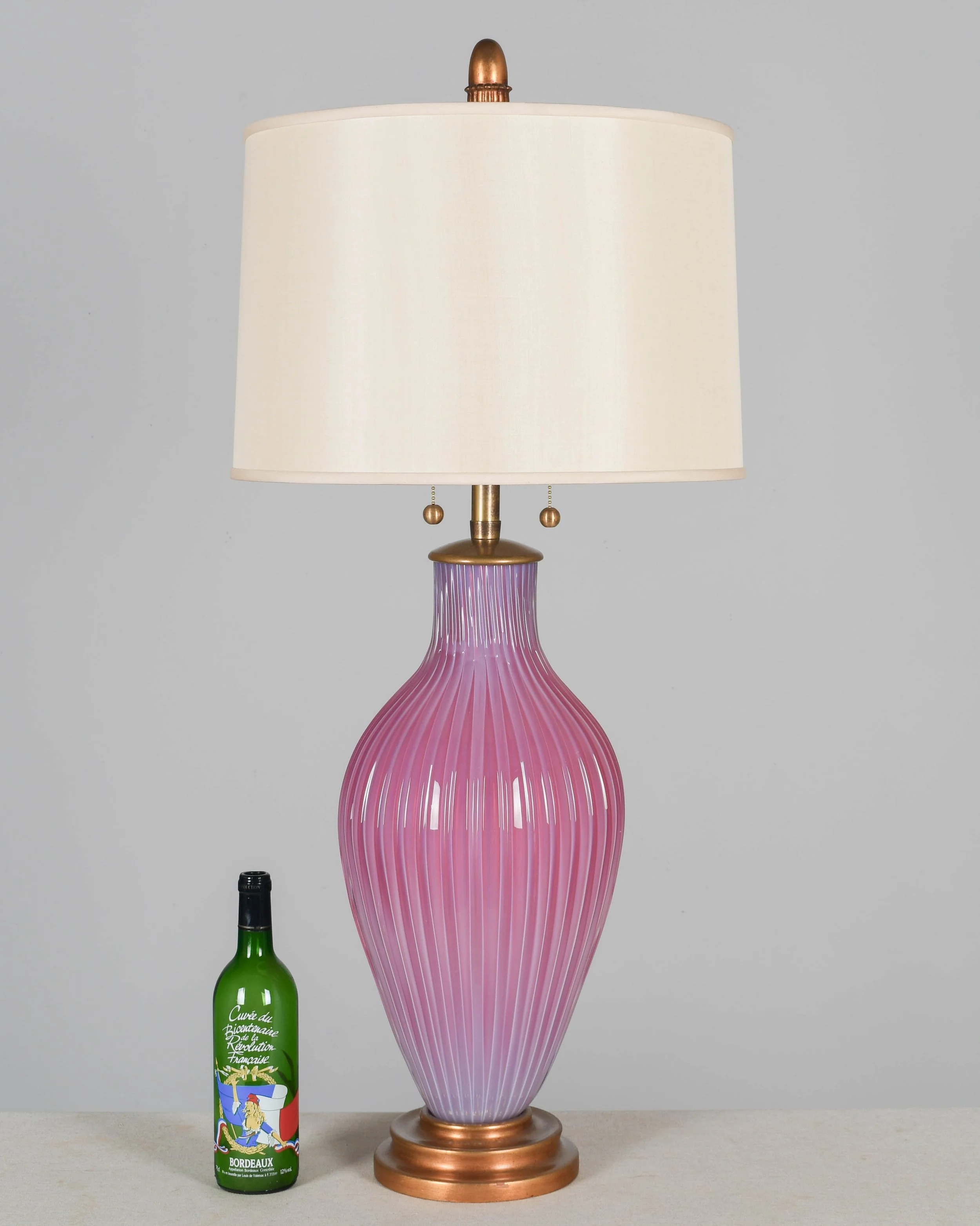 ✧ブルー＆ピンク桜瑪瑙 バタフライス タンド付✧ Olivier Fleury French Antiques-Antique Lamps from France for Sale